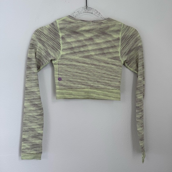 Lululemon Ebb to Street Long Sleeve Shirt Crop Green Purple Size 2 - Picture 5 of 11